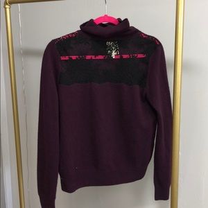 Michelle Mason Purple Lace Sweater Size S